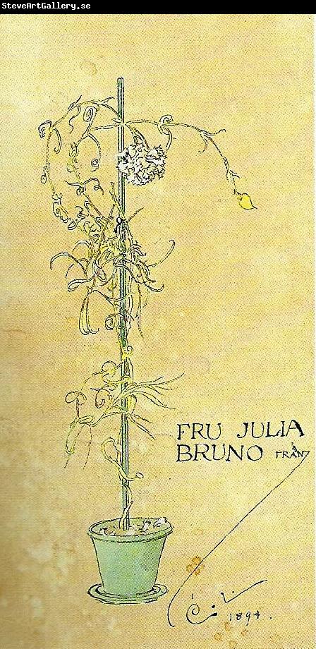 Carl Larsson nejlika i gron blomkruka